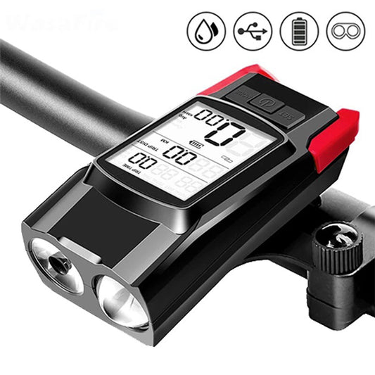 Велофара с компьютером и сигналом BK-1920-2T6 велофонарь с выносной кнопкой, Велофонарь с водозащитой