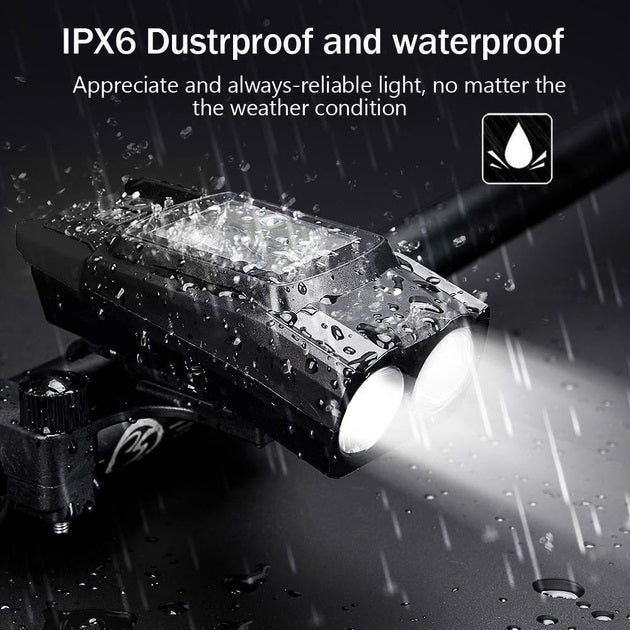 Велофара с компьютером и сигналом BK-1920-2T6 велофонарь с выносной кнопкой, Велофонарь с водозащитой