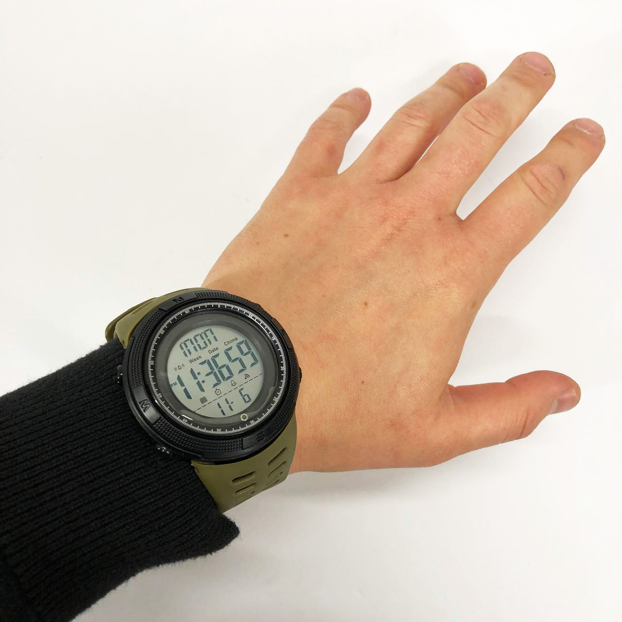 Часы наручные мужские SKMEI 2070AGWT ARMY GREEN, армейские часы противоударные. Цвет: зеленый