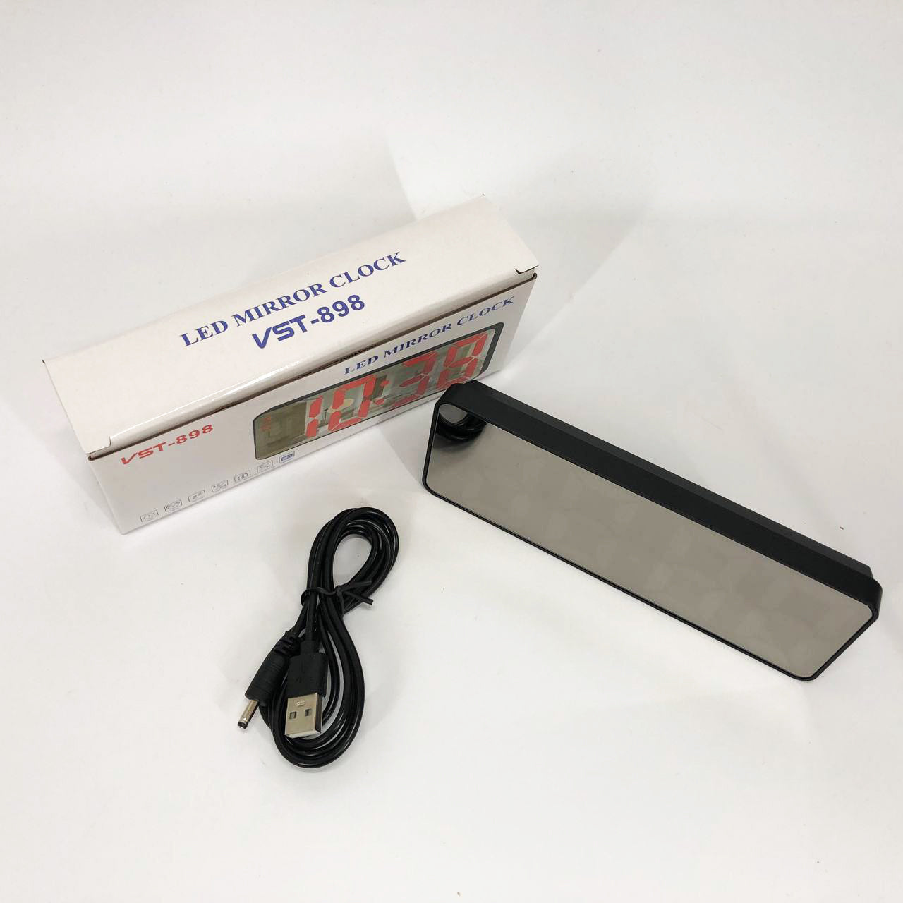 Электронные настольные LED часы от USB VST-898-1 с будильником и термометром, Настольные LED Лед часы