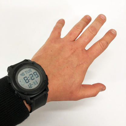 Часы наручные мужские SKMEI 1853BKWT BLACK-WHITE, армейские часы противоударные. Цвет: черный