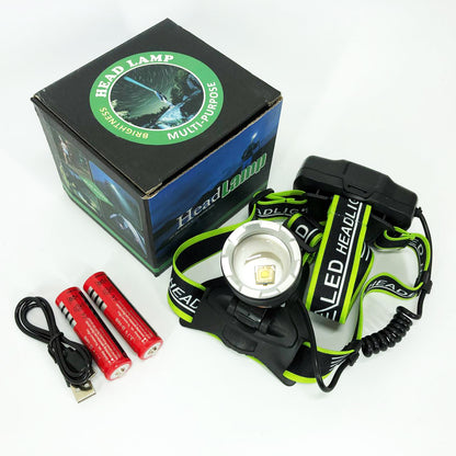 Фонарь налобный PLD-A12-TG 2x18650, Фонарик налобный мощный, Налобный прожектор, Фонарь для рыбалки