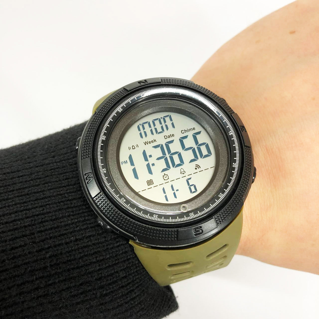 Часы наручные мужские SKMEI 2070AGWT ARMY GREEN, армейские часы противоударные. Цвет: зеленый