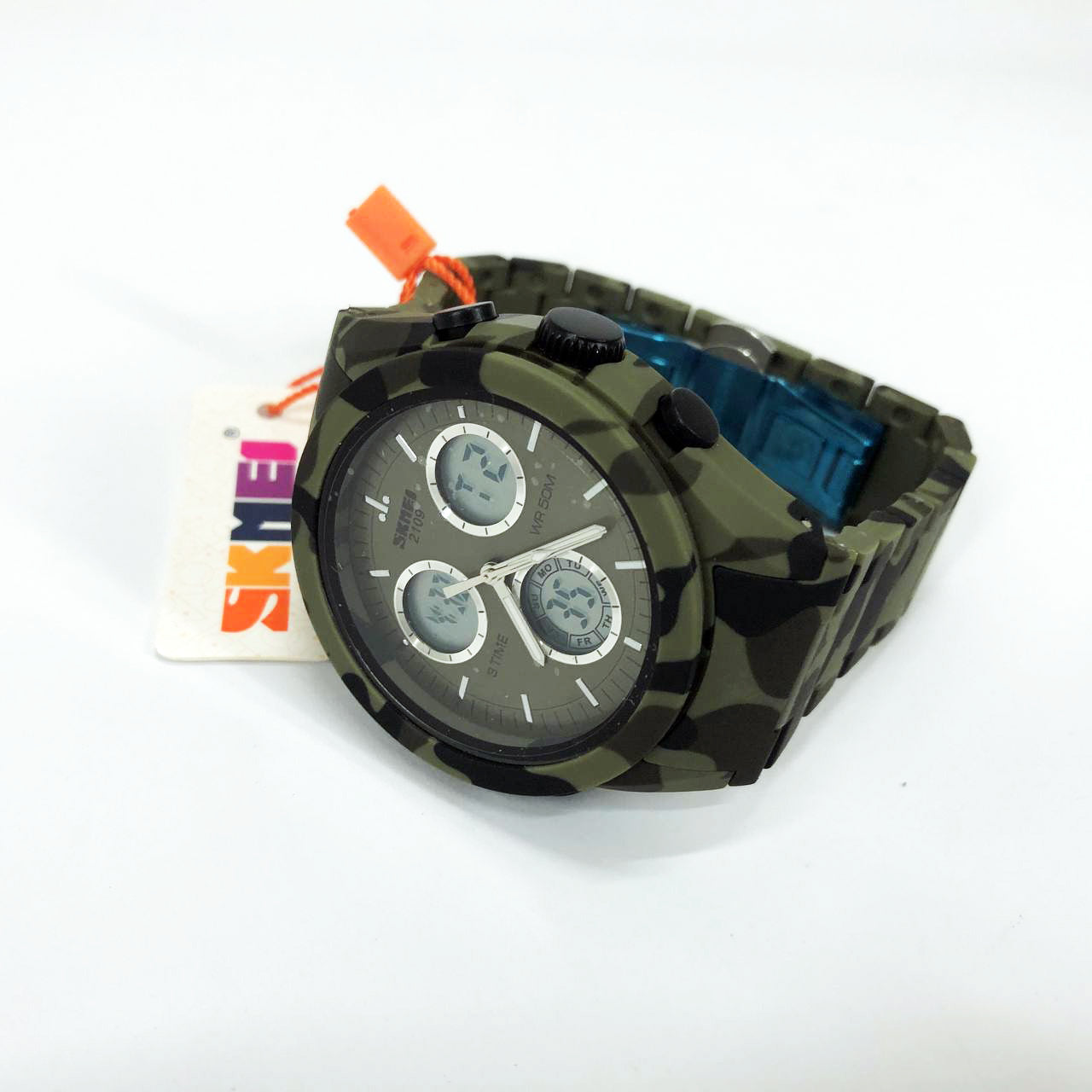 Часы наручные мужские SKMEI 2109CMGN, оригинальные мужские часы, военные мужские наручные часы зеленые