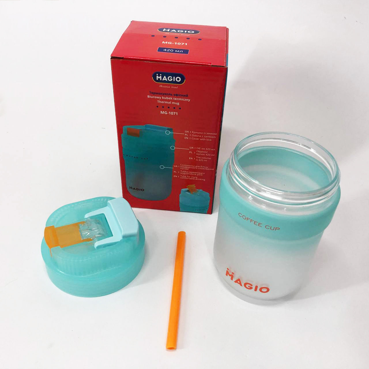 Термокружка офисная Magio MG-1071 420 мл, Термос туристический для напитков, Термосы для фитнеса