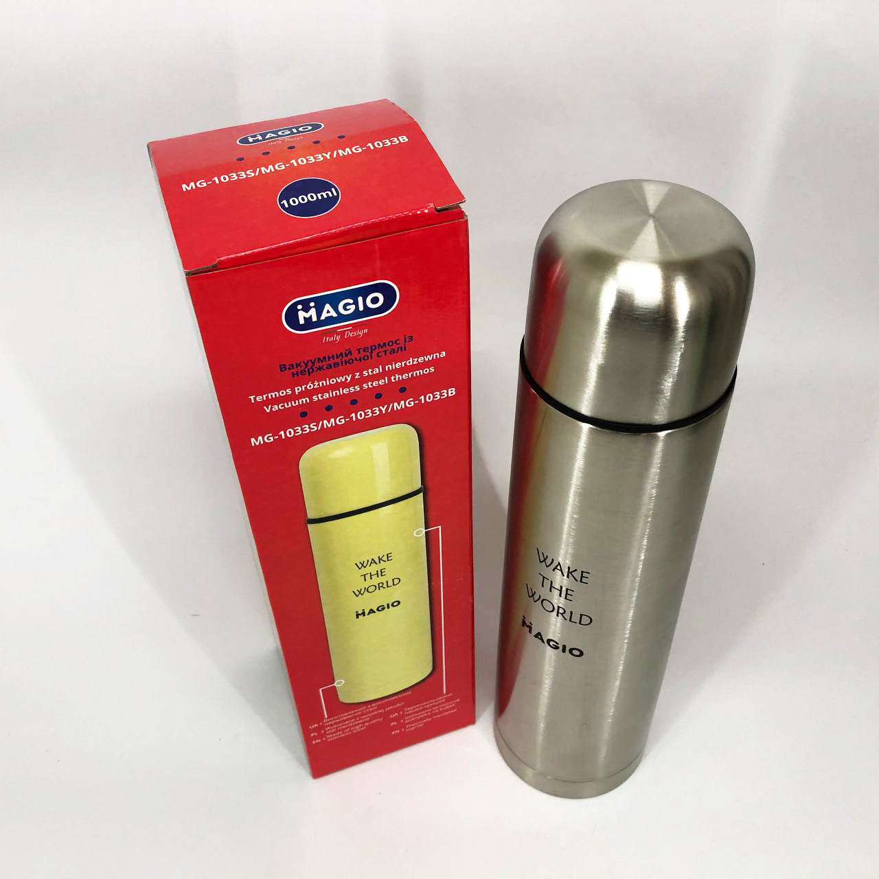 Термос из нержавеющей стали 1 л MAGIO MG-1033S, Термокружка для детей, Термос для питьевой вод