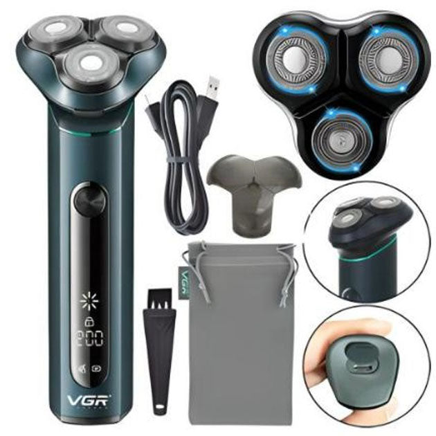 Электробритва портативная бритва VGR V-310 шейвер для бритья бороды и усов с аккумулятором