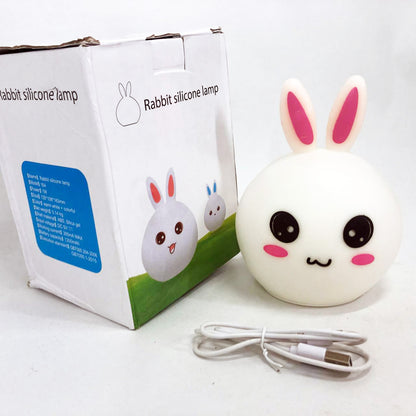 Силиконовый Ночник светильник ЗАЙЧИК детский LED лампа 7 цветов с АККУМУЛЯТОРОМ