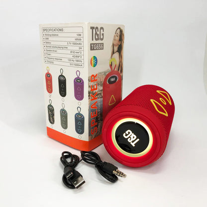 Bluetooth колонка портативная TG656 FM-радио, аккумуляторная колонка для музыки. Цвет: красный