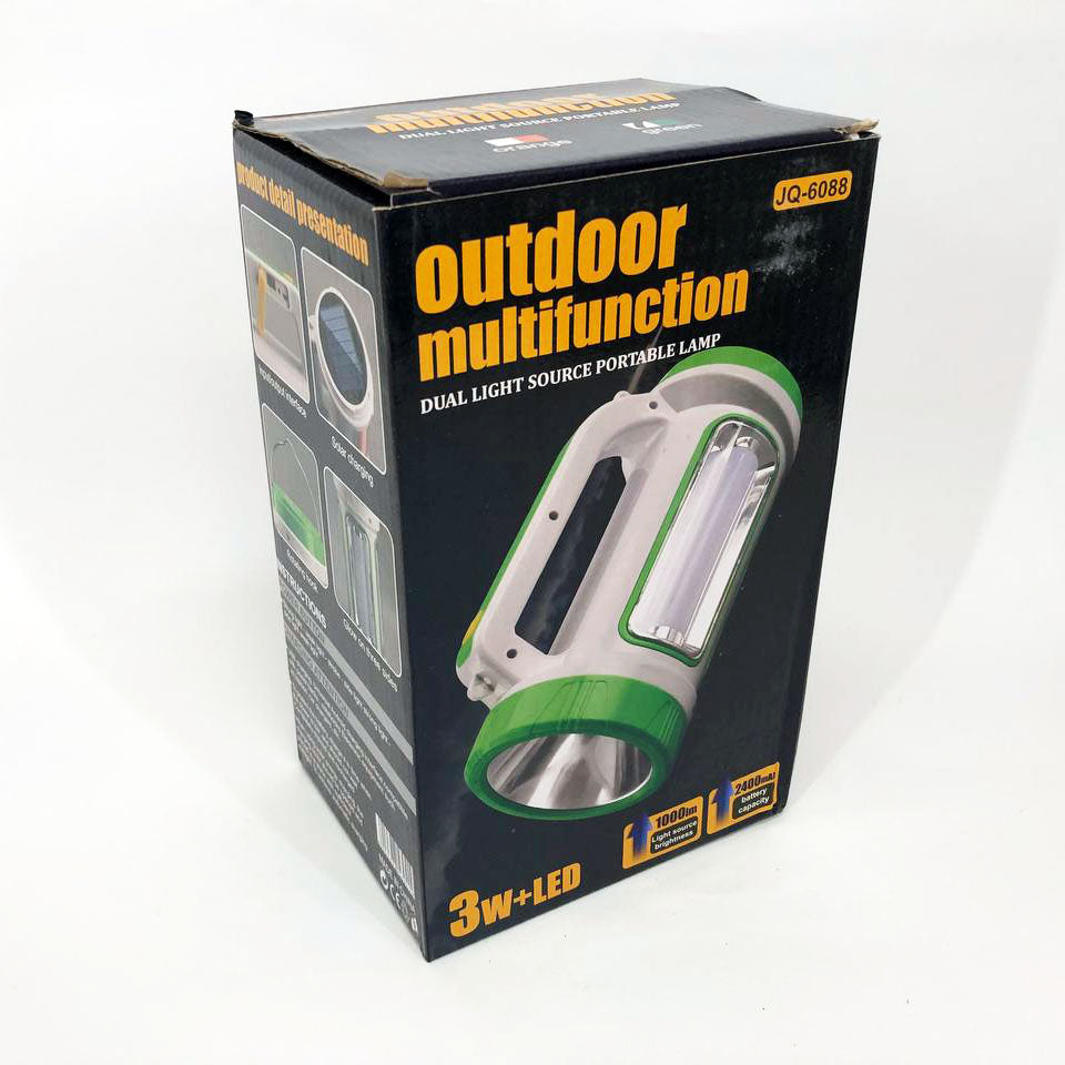 Фонарь переносной кемпинг 6088-LED+COB с функцией PowerBank, кемпинговый светильник. Цвет: зеленый