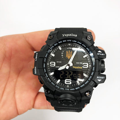 Часы наручные мужские SKMEI 6851/1586BK, Армейские часы противоударные, Водонепроницаемые мужские часы