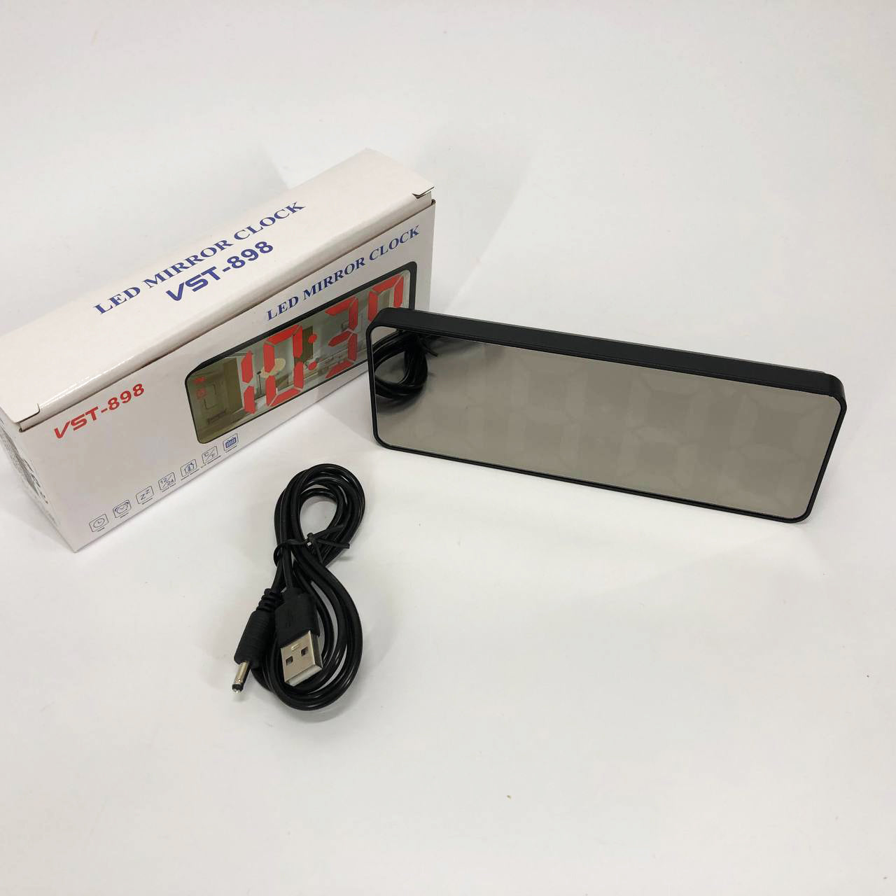 Электронные настольные LED часы от USB VST-898-1 с будильником и термометром, Настольные LED Лед часы