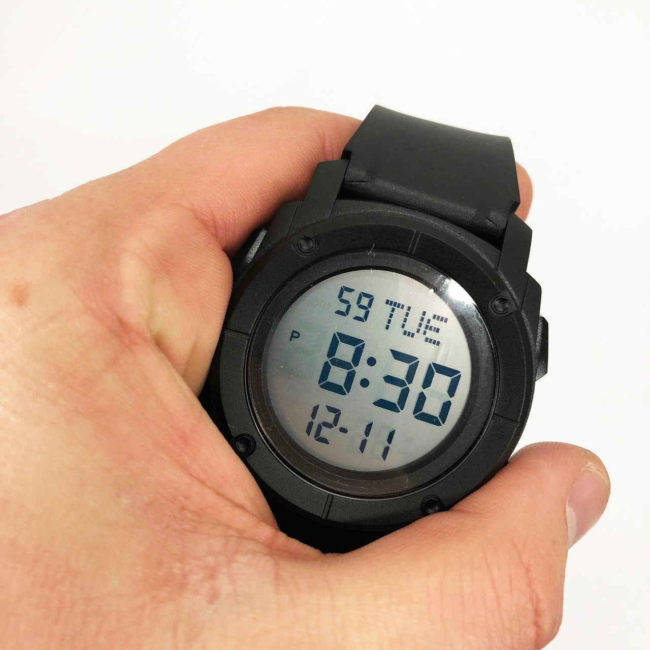 Часы наручные мужские SKMEI 1853BKWT BLACK-WHITE, армейские часы противоударные. Цвет: черный