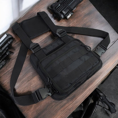 Нагрудная тактическая сумка мужская, сумка через плечо черная разгрузка