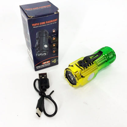 Карманный фонарик PLD-HP01-3LED, Мощный аккумуляторный лед фонарик, Лед фонарь ручной