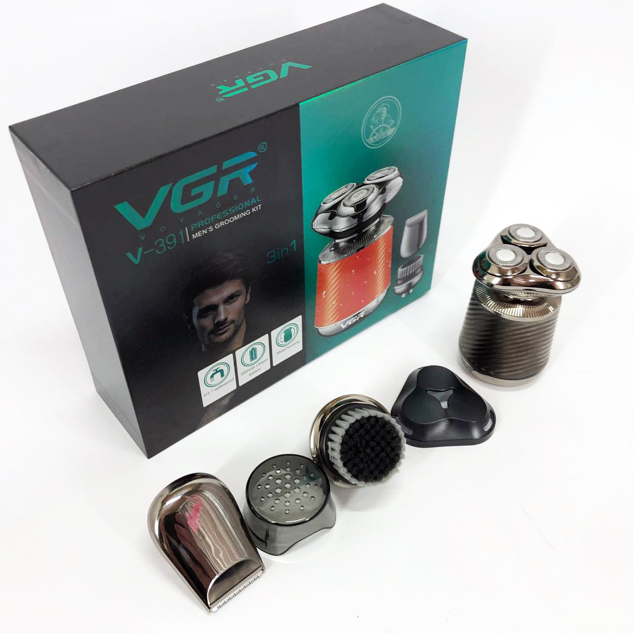 Электробритва VGR V-391, профессиональная электробритва, электробритва с насадками для бороды