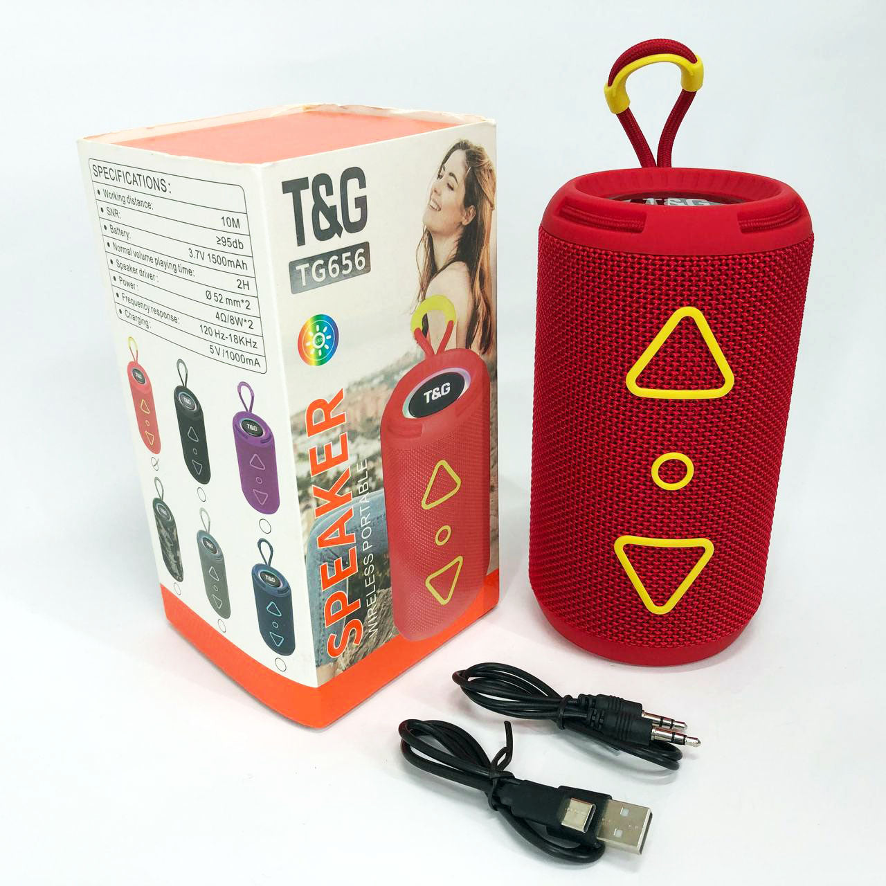 Bluetooth колонка портативная TG656 FM-радио, аккумуляторная колонка для музыки. Цвет: красный