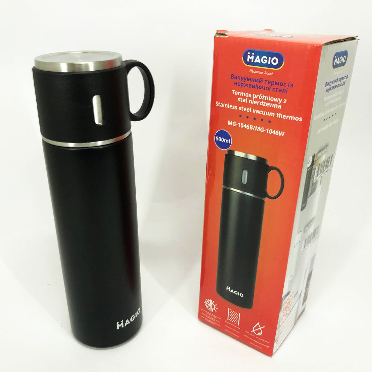 Термос MAGIO MG-1046B 0.5 л, Термос для спортсменів, Термокружка з вакуумною ізоляцією