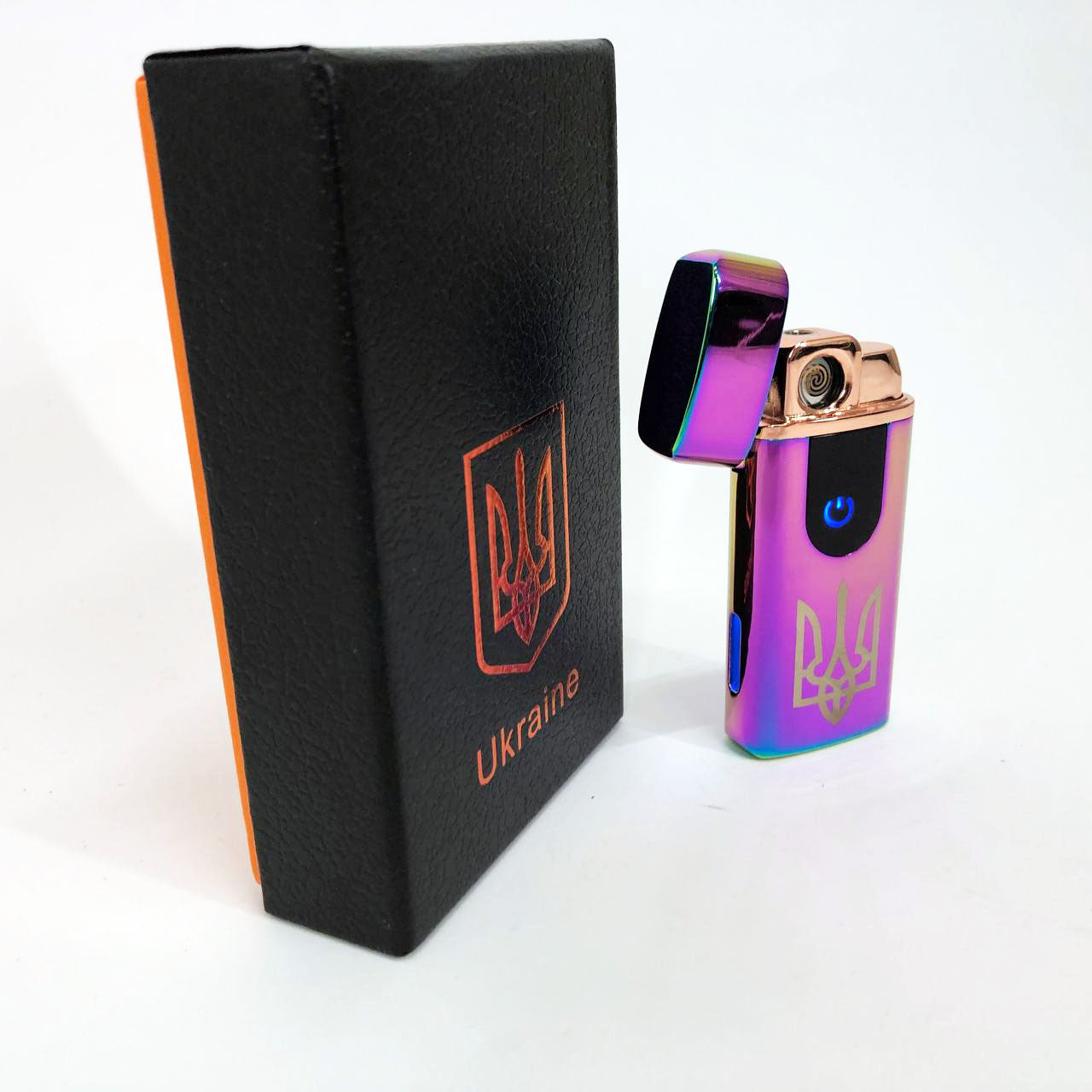 Электрическая и газовая зажигалка Украина, аккумуляторная зажигалка спиральная HL-431. Цвет: хамелеон