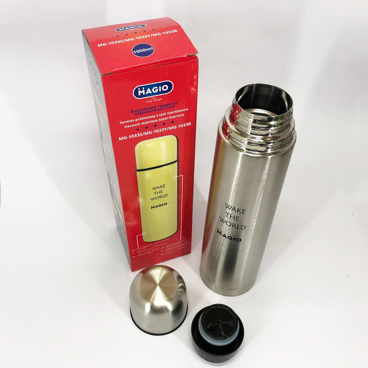 Термос из нержавеющей стали 1 л MAGIO MG-1033S, Термокружка для детей, Термос для питьевой вод
