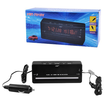 Автомобильные часы с термометром и вольтметром VST-7010V