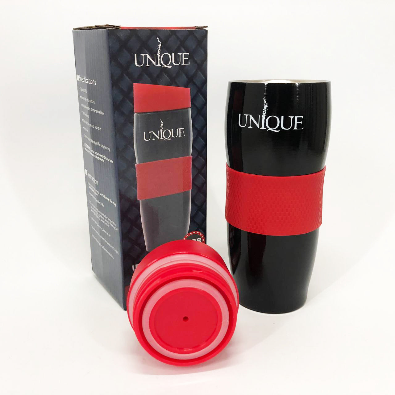 Термокружка UNIQUE UN-1073 0.38 л Термокружка для школьников, Качественный семейный термос. Цвет: красный