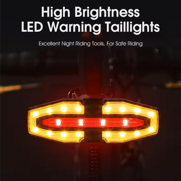 Задний габаритный велофонарь с поворотами LY-5510, дистанционный пульт перезаряжаемый велосипедный фонарь