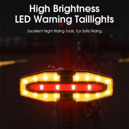 Задний габаритный велофонарь с поворотами LY-5510, дистанционный пульт перезаряжаемый велосипедный фонарь