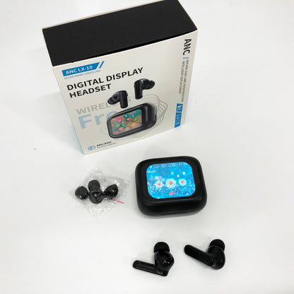 Наушники беспроводные LX-10 TWS Earbuds с LED дисплеем Блютуз беспроводные наушники затычки. Цвет: черный