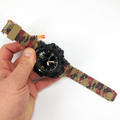 Часы наручные мужские SKMEI 1155BAG RED CAMO, брендовые мужские часы. Цвет: красный камуфляж