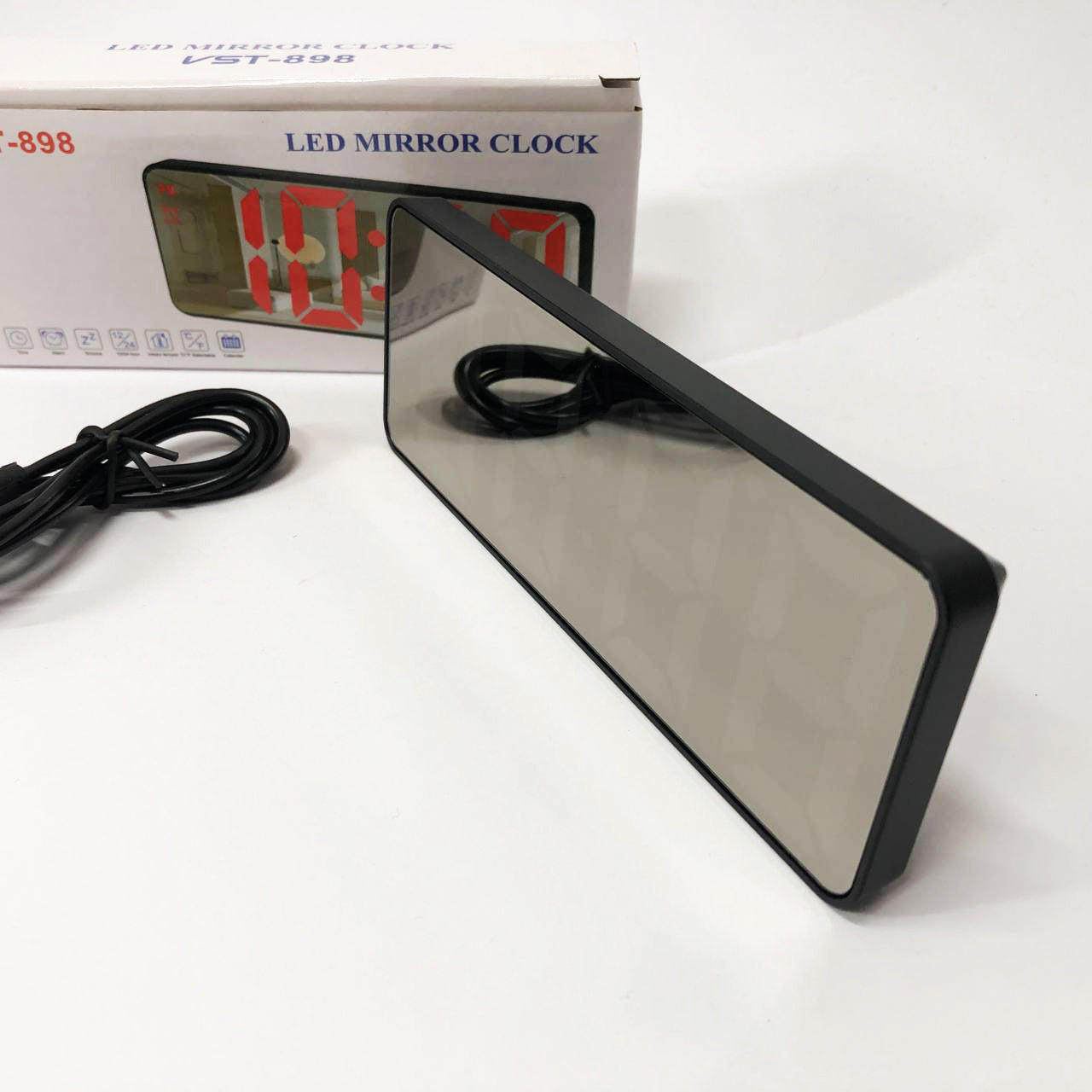 Электронные настольные LED часы от USB VST-898-1 с будильником и термометром, Настольные LED Лед часы