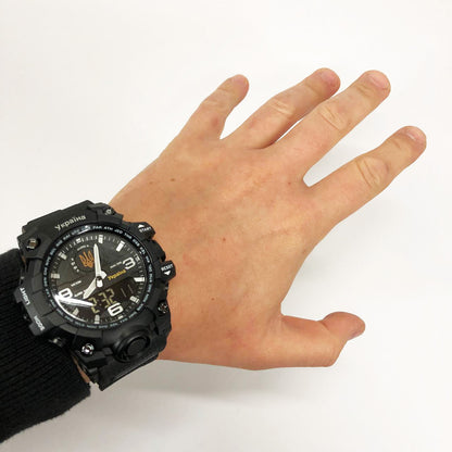 Часы наручные мужские SKMEI 6851/1586BK, Армейские часы противоударные, Водонепроницаемые мужские часы