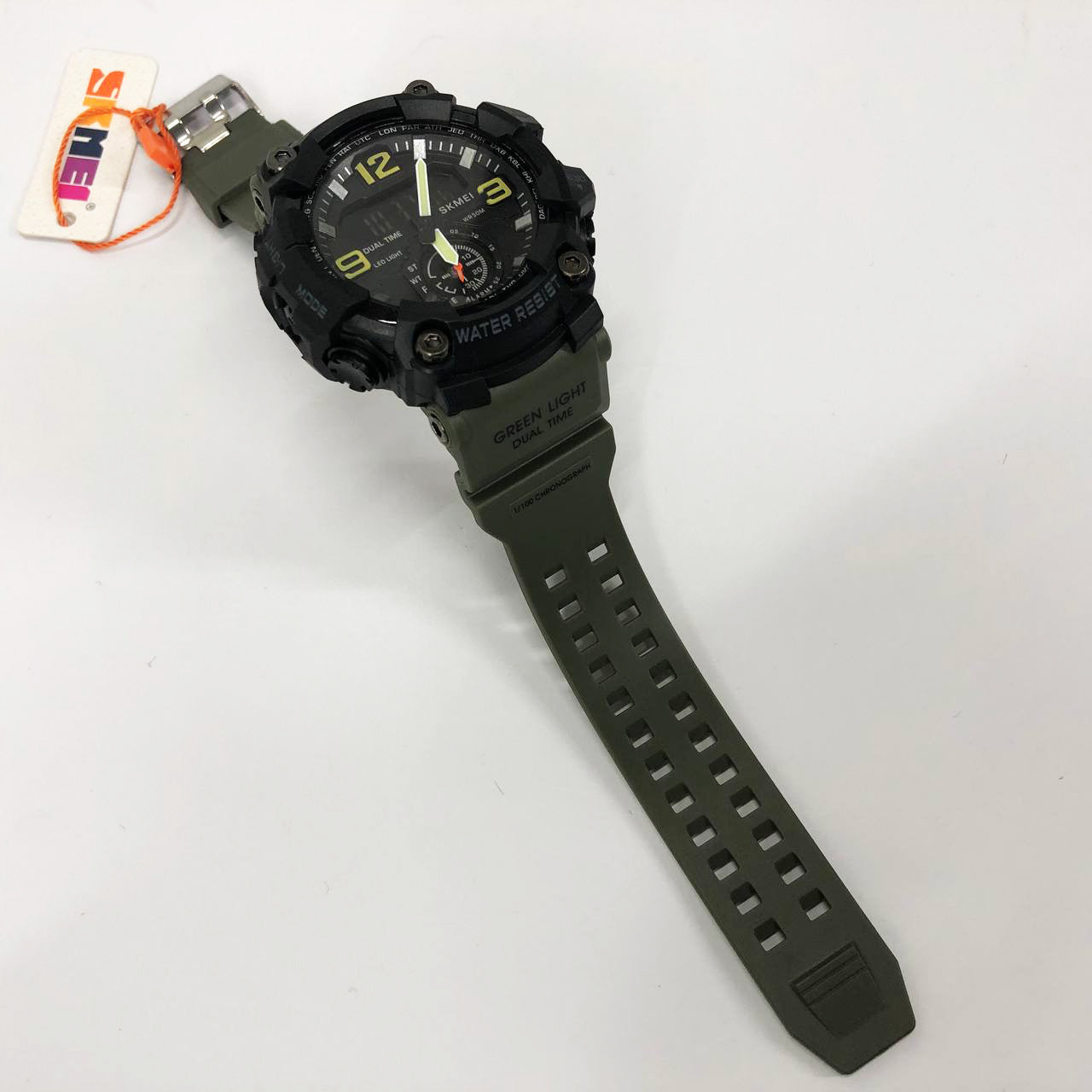 Часы наручные мужские SKMEI 1965AG ARMY GREEN, Часы армейские оригинал, Часы спортивные. Цвет: зеленый