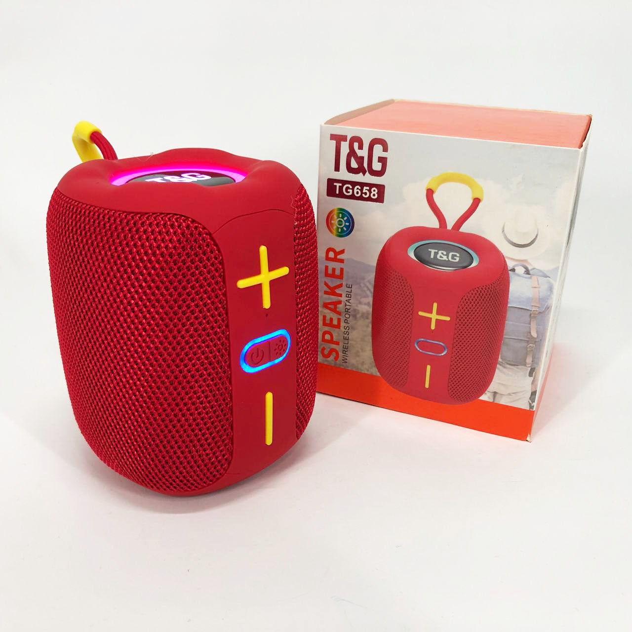 Портативная Bluetooth колонка TG658 8W с RGB подсветкой, колонка для вечеринки. Цвет: красный