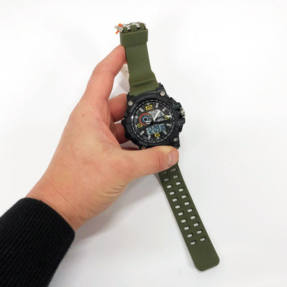 Часы наручные мужские SKMEI 1283AG ARMY GREEN, армейские часы противоударные. Цвет: зеленый