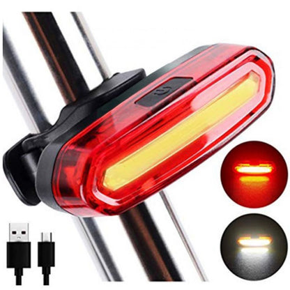 Велосипедный фонарь задний габаритный AQY-096-COB белый и красный, встроенный аккумулятор