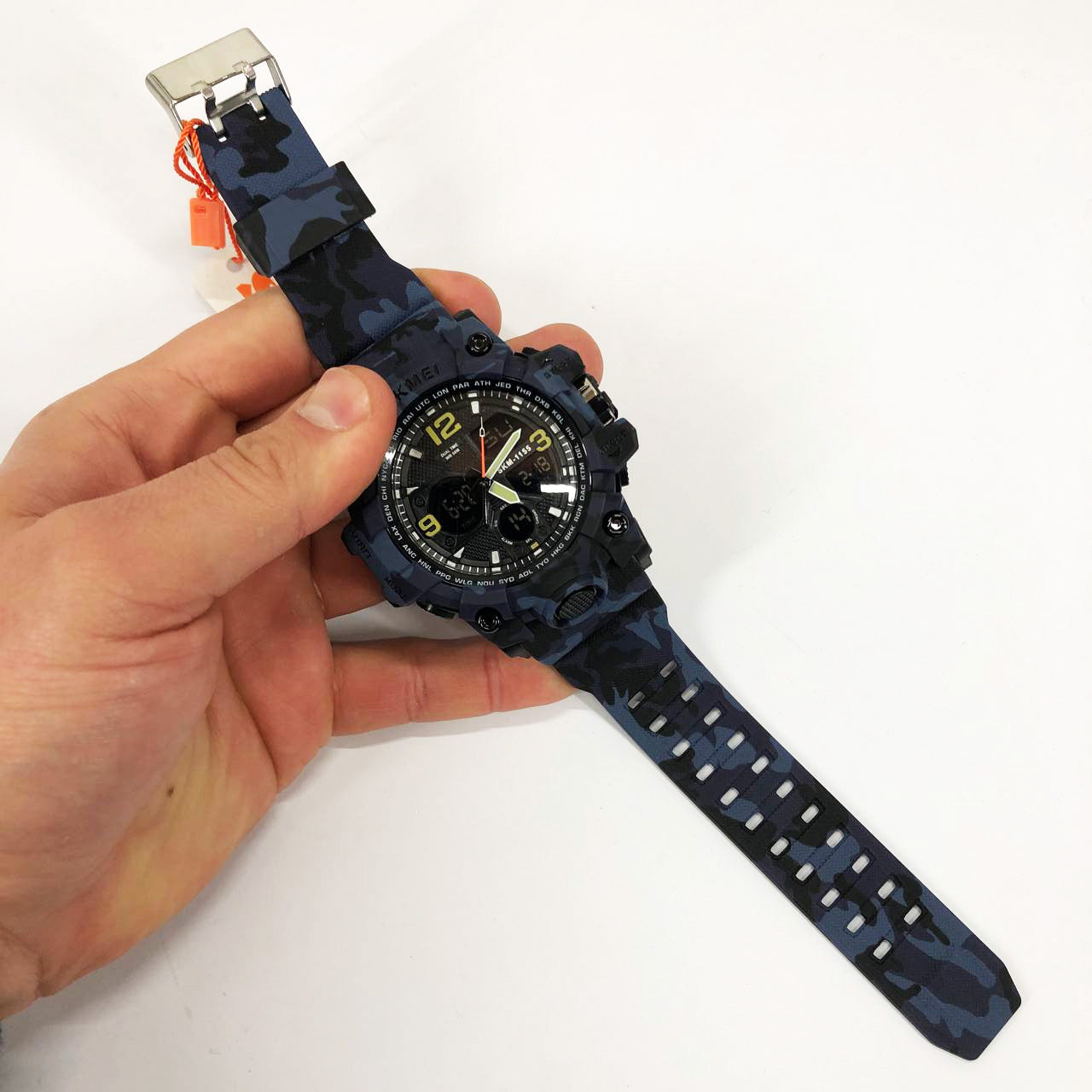 Часы наручные мужские SKMEI 1155BCMBU, армейские часы противоударные, мужские тактические часы