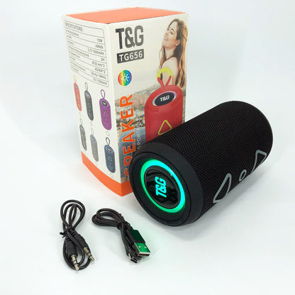 Bluetooth колонка портативная TG656 FM-радио, аккумуляторная колонка для музыки. Цвет: черный