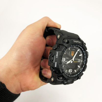 Часы наручные мужские SKMEI 6851/1586BK, Армейские часы противоударные, Водонепроницаемые мужские часы