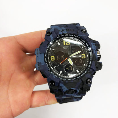 Часы наручные мужские SKMEI 1155BCMBU, армейские часы противоударные, мужские тактические часы