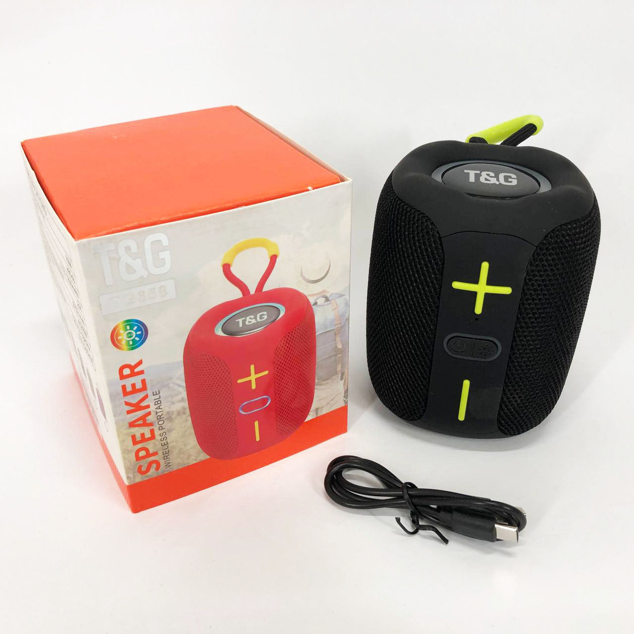 Портативная Bluetooth колонка TG658 8W с RGB подсветкой, Беспроводная колонка мощная. Цвет: черный