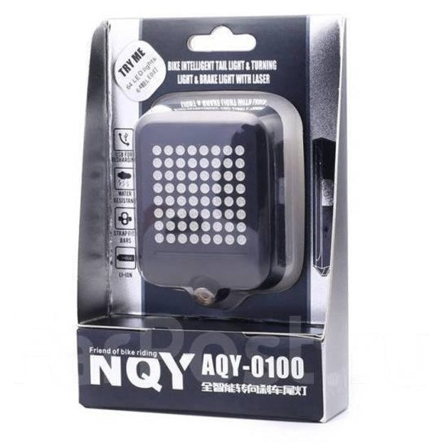 Задний велофонарь с поворотником и лазерной разметкой AQY-0100, Велосипедный фонарь с защитой от влаги