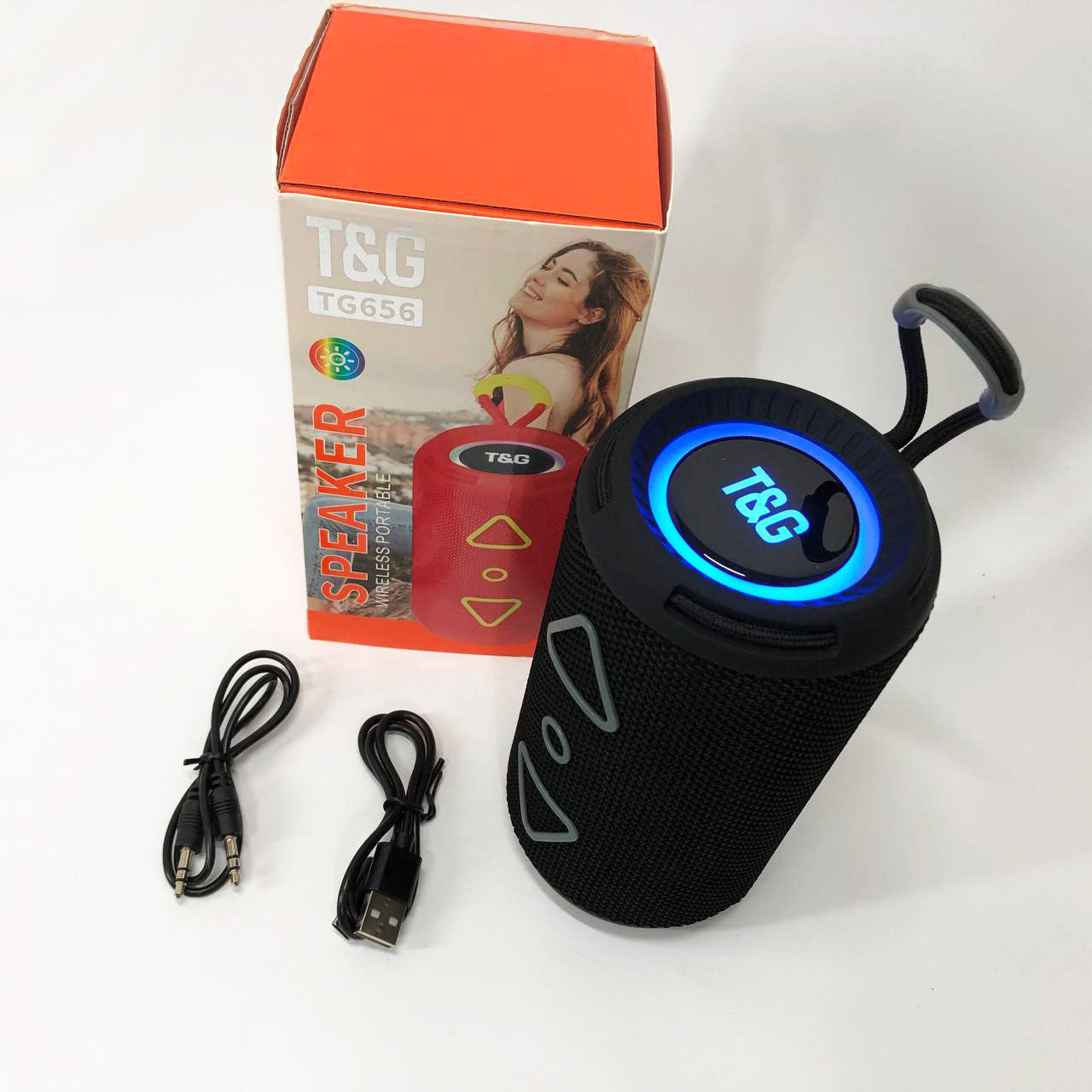 Bluetooth колонка портативная TG656 FM-радио, аккумуляторная колонка для музыки. Цвет: черный