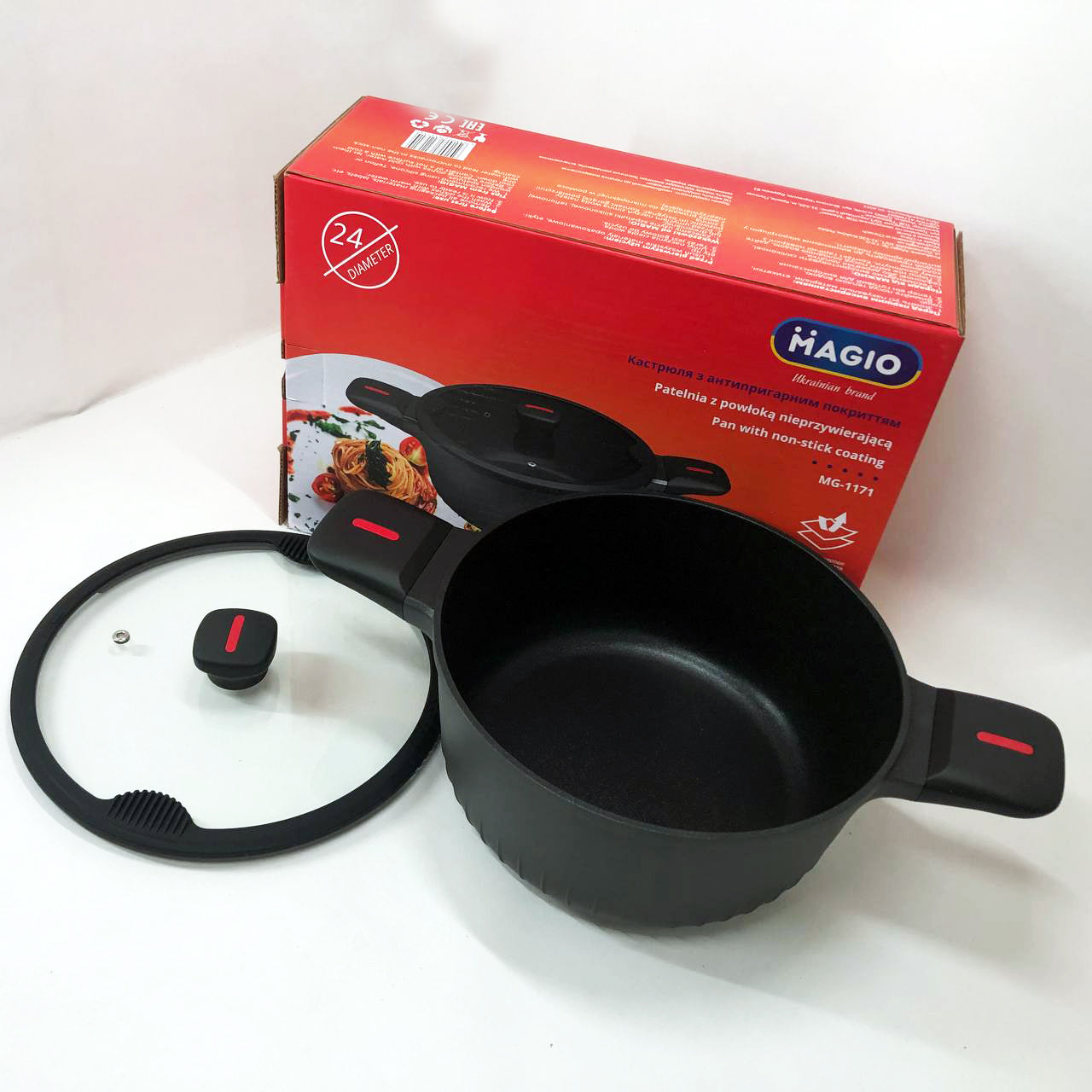 Кастрюля Magio MG-1171 Литая антипригарная 5л 24 см