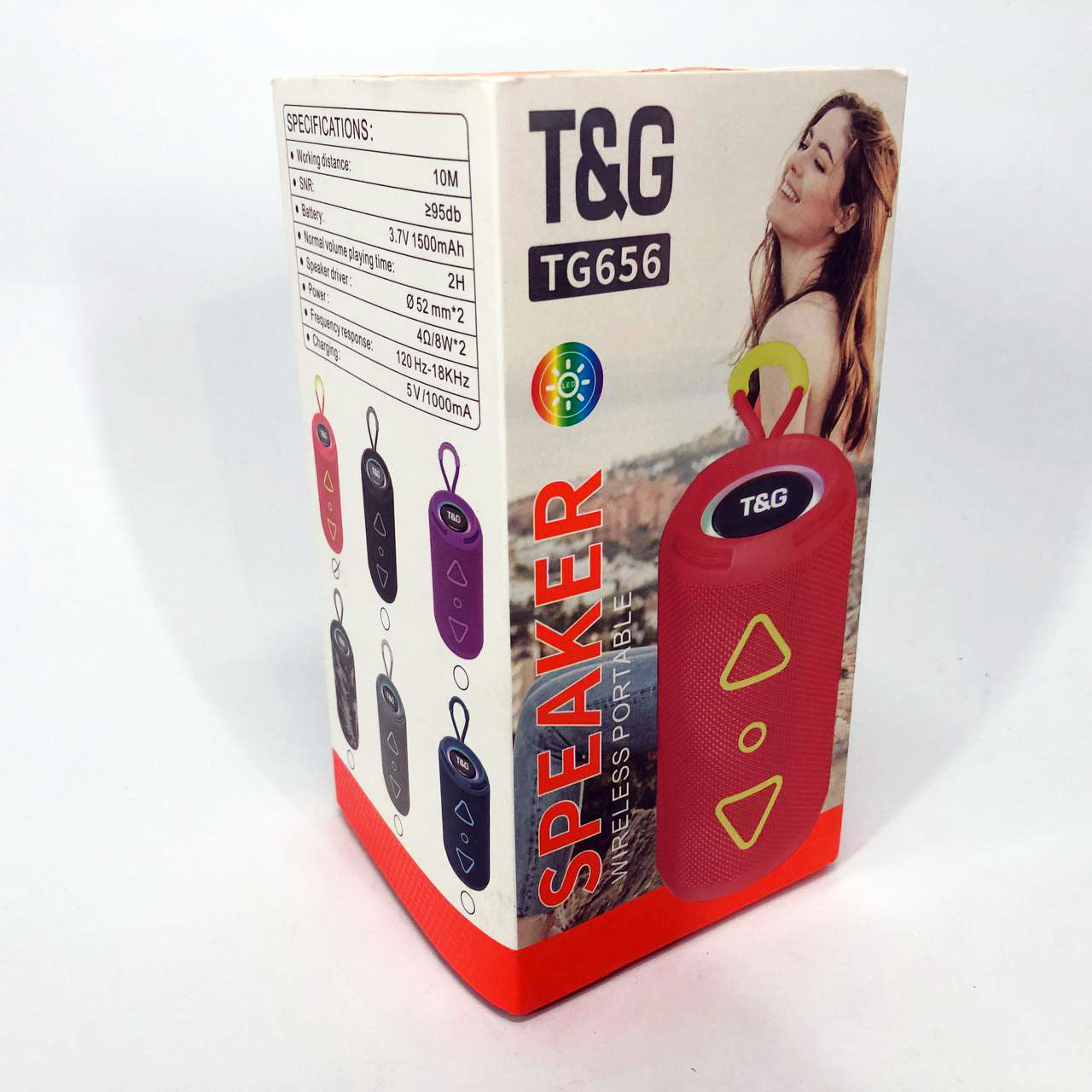 Bluetooth колонка портативная TG656 FM-радио, аккумуляторная колонка для музыки. Цвет: красный