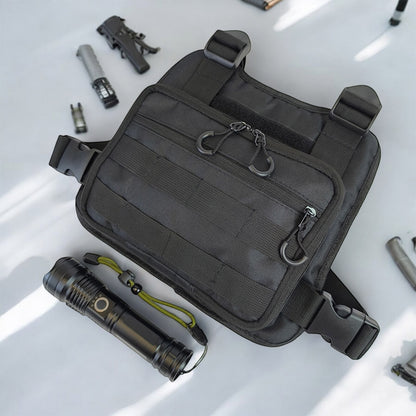 Нагрудная тактическая сумка мужская, сумка через плечо черная разгрузка