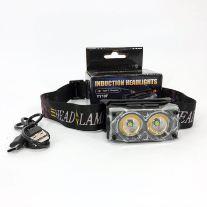 Фонарь налобный YY-19F-2XPE(white)+2COB(yellow), Налобный фонарь для автомеханика, Фонарик налобник