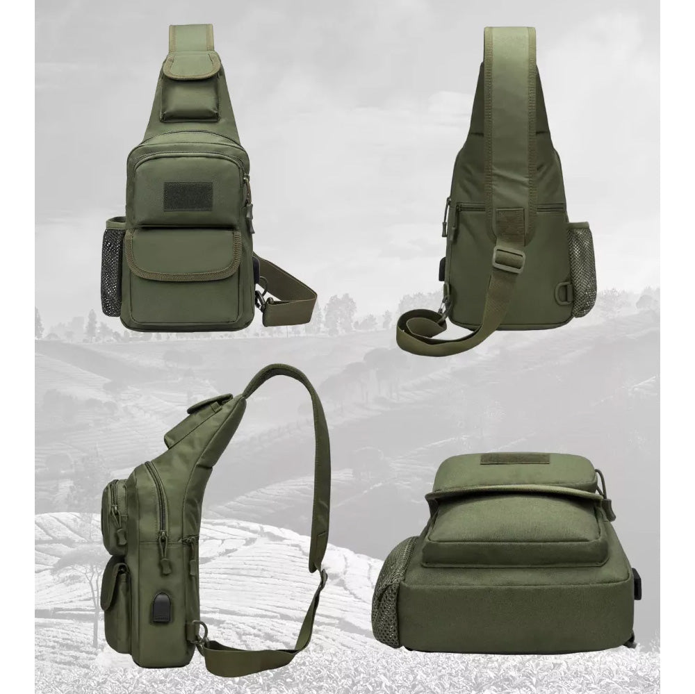Тактическая сумка через плечо военная нагрудная сумка ВСУ однолямочная сумка универсальная армейская Хаки